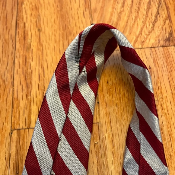 3/$20! Polo Ralph Lauren Maroon and Gray Striped Tie - Picture 2 of 7
